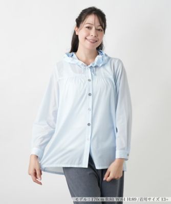 ＜Leilian plus house (Women/大きいサイズ)＞【店舗人気】フーデッドブラウス【Ｌｅｉｌｉａｎ　ＷＨＩＴＥ　ＬＡＢＥＬ】