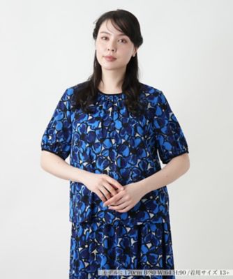 ＜Leilian plus house (Women/大きいサイズ)＞【店舗人気】フラワー柄クルーネックブラウス