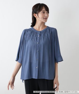 ＜Leilian plus house (Women/大きいサイズ)＞【店舗人気】ギャザーブラウス【Ｌｅｉｌｉａｎ　ＷＨＩＴＥ　ＬＡＢＥＬ】