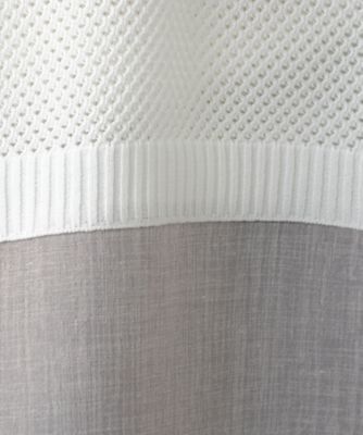 異素材切替クルーネックニット