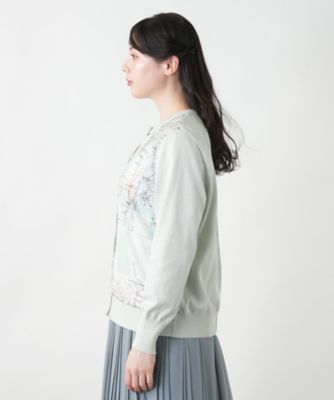 マップ柄クルーネックカーディガン