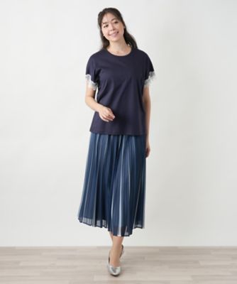 レース切替カットソー | Leilian plus house (Women/大きい