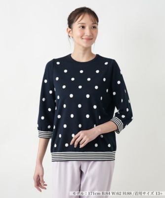【店舗人気】ドットクルーネックニット