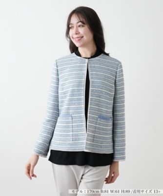 Leilian plus house (Women/大きいサイズ)/レリアン　プラスハウス 【店舗人気】ノーカラーニットジャケット