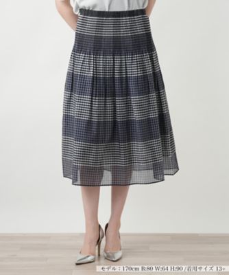 チェックフレアスカート【Leilian WHITE LABEL