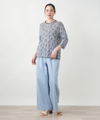 【店舗人気】花柄刺繍ボーダーカットソー【Ｌｅｉｌｉａｎ　ＷＨＩＴＥ　ＬＡＢＥＬ】