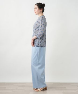 【店舗人気】花柄刺繍ボーダーカットソー【Ｌｅｉｌｉａｎ　ＷＨＩＴＥ　ＬＡＢＥＬ】