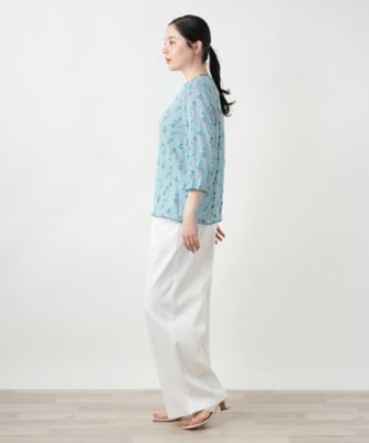 【店舗人気】花柄刺繍ボーダーカットソー【Ｌｅｉｌｉａｎ　ＷＨＩＴＥ　ＬＡＢＥＬ】