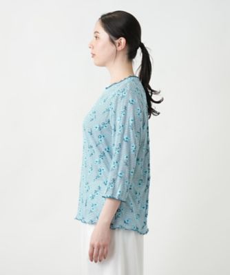【店舗人気】花柄刺繍ボーダーカットソー【Ｌｅｉｌｉａｎ　ＷＨＩＴＥ　ＬＡＢＥＬ】