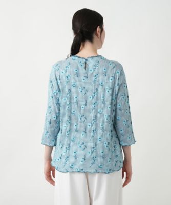 【店舗人気】花柄刺繍ボーダーカットソー【Ｌｅｉｌｉａｎ　ＷＨＩＴＥ　ＬＡＢＥＬ】