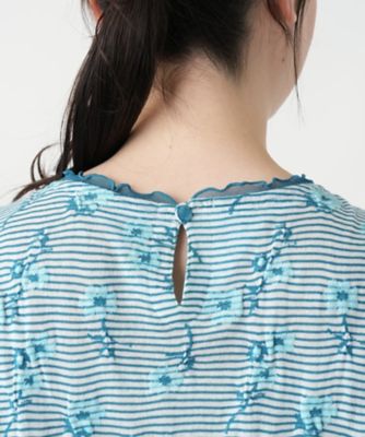 【店舗人気】花柄刺繍ボーダーカットソー【Ｌｅｉｌｉａｎ　ＷＨＩＴＥ　ＬＡＢＥＬ】