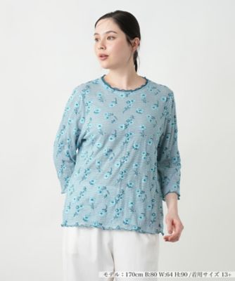 【店舗人気】花柄刺繍ボーダーカットソー【Ｌｅｉｌｉａｎ　ＷＨＩＴＥ　ＬＡＢＥＬ】