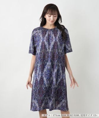＜Leilian plus house (Women/大きいサイズ)＞プリントフレアワンピース【Ｌｅｉｌｉａｎ　ＷＨＩＴＥ　ＬＡＢＥＬ】