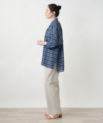 【店舗人気】格子柄ロングブラウス【Ｌｅｉｌｉａｎ　ＷＨＩＴＥ　ＬＡＢＥＬ】