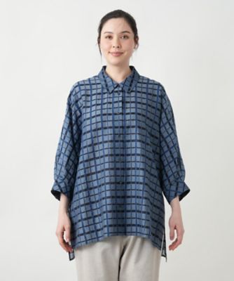 【店舗人気】格子柄ロングブラウス【Ｌｅｉｌｉａｎ　ＷＨＩＴＥ　ＬＡＢＥＬ】