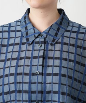【店舗人気】格子柄ロングブラウス【Ｌｅｉｌｉａｎ　ＷＨＩＴＥ　ＬＡＢＥＬ】