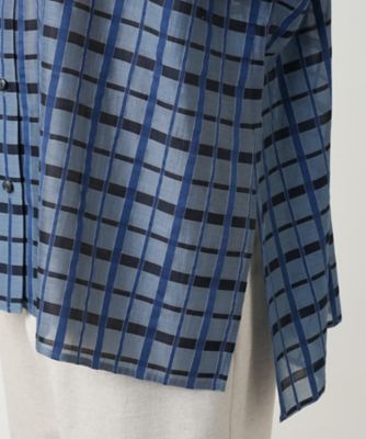 【店舗人気】格子柄ロングブラウス【Ｌｅｉｌｉａｎ　ＷＨＩＴＥ　ＬＡＢＥＬ】