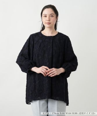 ＜Leilian plus house (Women/大きいサイズ)＞【店舗人気】フラワーモチーフブラウス【ＢＯＵＲＧＥ】