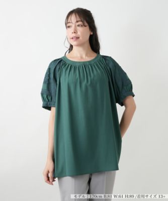 ＜Leilian plus house (Women/大きいサイズ)＞【店舗人気】レースギャザーブラウス【プラス企画】