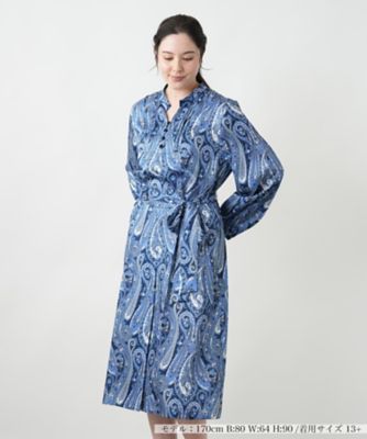 ＜Leilian plus house (Women/大きいサイズ)＞【店舗人気】ペイズリーシャツワンピース【ＲＯＣＨＡＳ　Ｐｒｅｍｉｅｒｅ】【ＲＡＴＴＩ】