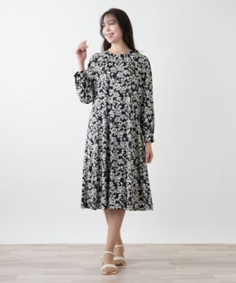 激安新品レリアン13＋洗えるワンピース(ROCHAS Premiere)ロシャス 洗える総柄ワンピース【ROCHAS Premiere