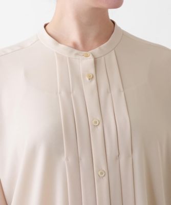 店舗人気】バンドカラーブラウス【ROCHAS