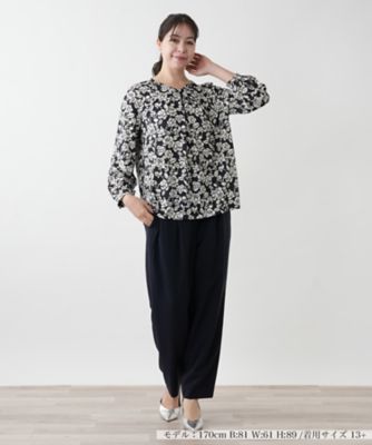 【店舗人気】プリントタックブラウス【ＲＯＣＨＡＳ　Ｐｒｅｍｉｅｒｅ】