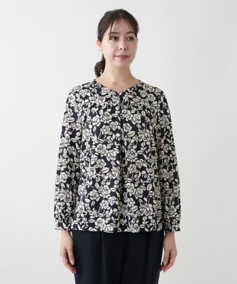 【店舗人気】プリントタックブラウス【ＲＯＣＨＡＳ　Ｐｒｅｍｉｅｒｅ】