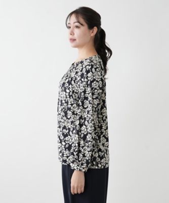 【店舗人気】プリントタックブラウス【ＲＯＣＨＡＳ　Ｐｒｅｍｉｅｒｅ】