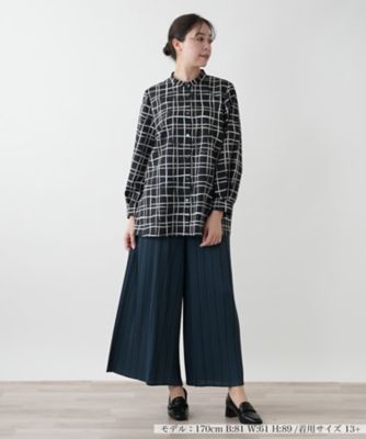 【店舗人気】チェックバンドカラーブラウス【ＲＯＣＨＡＳ　Ｐｒｅｍｉｅｒｅ】【ＲＡＴＴＩ】