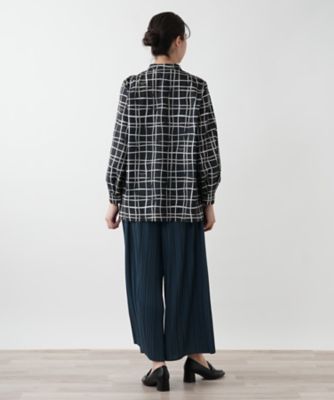 【店舗人気】チェックバンドカラーブラウス【ＲＯＣＨＡＳ　Ｐｒｅｍｉｅｒｅ】【ＲＡＴＴＩ】
