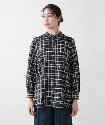 【店舗人気】チェックバンドカラーブラウス【ＲＯＣＨＡＳ　Ｐｒｅｍｉｅｒｅ】【ＲＡＴＴＩ】