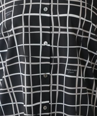 【店舗人気】チェックバンドカラーブラウス【ＲＯＣＨＡＳ　Ｐｒｅｍｉｅｒｅ】【ＲＡＴＴＩ】