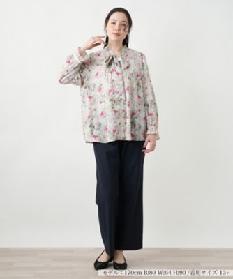 花柄ボウタイブラウス【ROCHAS Premiere