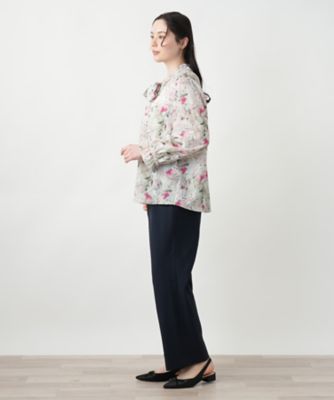 店舗人気】花柄ボウタイブラウス【ROCHAS