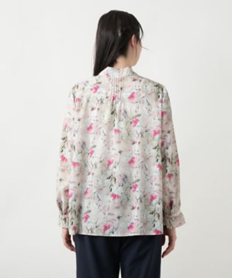 Leilian PLUS HOUSE / レリアンプラスハウス 【店舗人気】花柄ボウタイブラウス【ROCHAS Premiere】【ERICA】 店舗人気】バンドカラーブラウス【ROCHAS