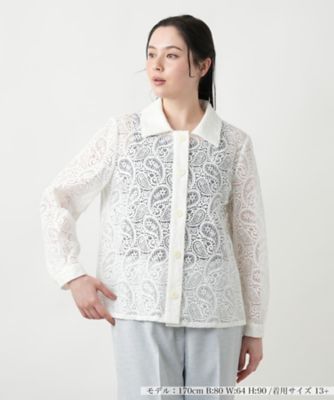 【店舗人気】ペイズリーレースブラウス【ＲＯＣＨＡＳ　Ｐｒｅｍｉｅｒｅ】