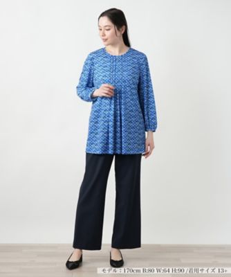 【店舗人気】プリントチュニックブラウス【ＲＯＣＨＡＳ　Ｐｒｅｍｉｅｒｅ】