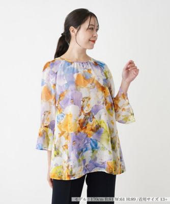 ＜Leilian plus house (Women/大きいサイズ)＞フラワー柄ブラウス【プラス企画】