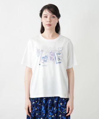 Leilian / レリアン ボタニカル柄ロゴプリントTシャツ【MUSE BY ROCHAS Premiere】 ボタニカル柄ロゴプリントTシャツ【MUSE BY ROCHAS Premiere