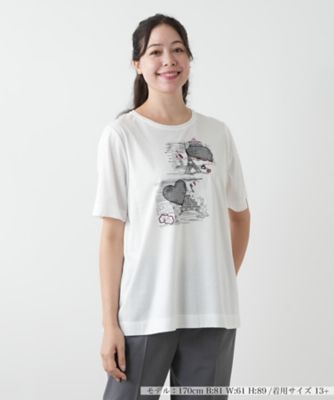 レリアンプラスハウス Leilian PLUS HOUSE 異素材切替半袖