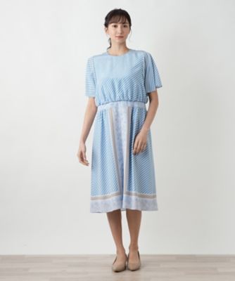 スカーフ柄ワンピース
