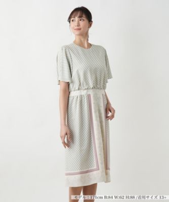 スカーフ柄ワンピース
