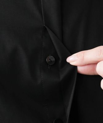 【店舗人気】バンドカラー比翼ブラウス【プラス企画】