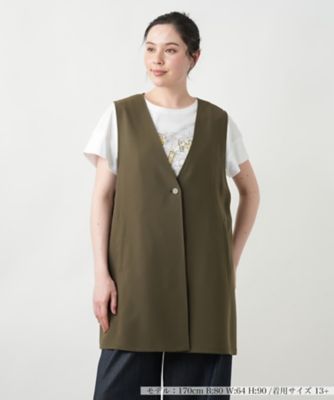 ＜Leilian plus house (Women/大きいサイズ)＞【店舗人気】Ｖネックベスト【プラス企画】