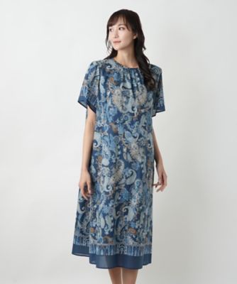 【店舗人気】ペイズリーフレアワンピース【プラス企画】