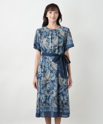 【店舗人気】ペイズリーフレアワンピース【プラス企画】