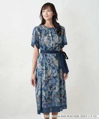 ＜Leilian plus house (Women/大きいサイズ)＞【店舗人気】ペイズリーフレアワンピース【プラス企画】