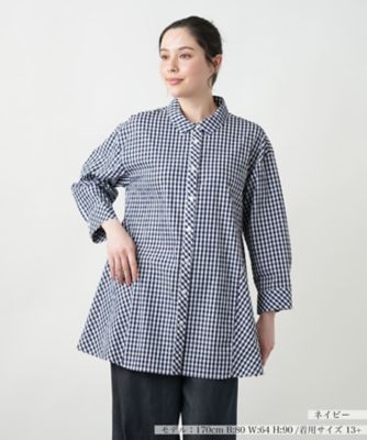 ＜Leilian plus house (Women/大きいサイズ)＞【店舗人気】ギンガムチェックブラウス【プラス企画】