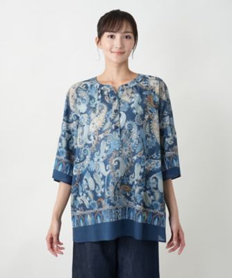 【店舗人気】ペイズリーブラウス【プラス企画】